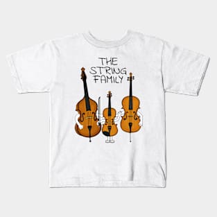 The String Family, Violin Cello Double Bass Musician Funny Kids T-Shirt